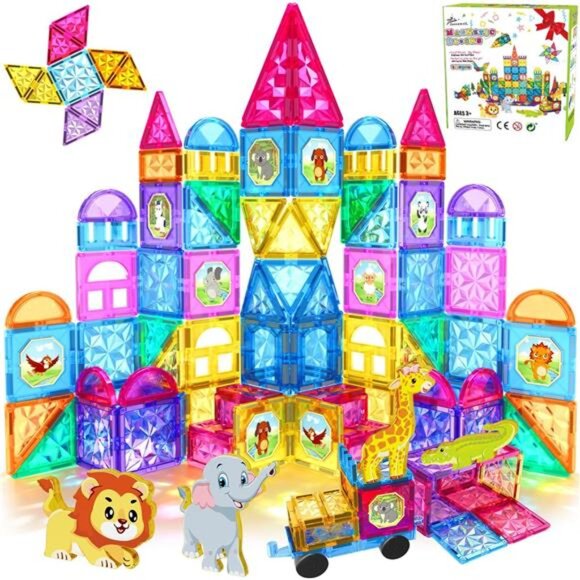 Magnetic Tiles Kids Magnetic Blocks 110PCS Building Sets 3D Magnet - Picture 1 of 7